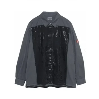 Повседневная рубашка Cav Empt C.E 2023, Ретро, сверхпрочный чернильно-серый Кардиган с длинным рукавом, Джинсовое Свободное Пальто, мужская и женская модная куртка