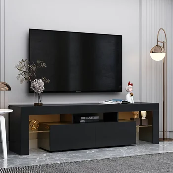 Подставка для телевизора Глянцевый столик-консоль для телевизора для шкафов в гостиной 63,00x13,80x17,70 дюймов