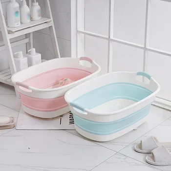 Портативная детская ванночка, нескользящая Складная ванна, Складная ванна для новорожденных, Аксессуары для ванной комнаты для домашних животных, Складная ванна для хранения