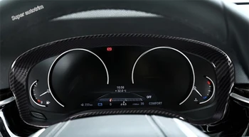 Приборная панель Приборный экран Рамка Панели Накладка для BMW 5 серии G30 530I 2017-2023 Аксессуары для интерьера из АБС-пластика из углеродного волокна