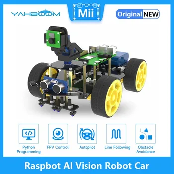Программируемый Автомобильный комплект робота Raspbot AI Vision Robot с Камерой для Raspberry Pi 4B 3B