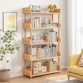 Простая книжная полка и стеллаж для хранения на полу в гостиной, Небольшая бытовая витрина, Книжный шкаф, стеллаж для хранения книг в спальне