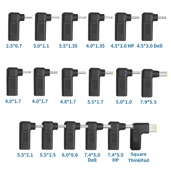 Разъем питания постоянного тока для ноутбука USB C Преобразователь заряда PD Type-C в адаптер 4,5x3,0 3,0x1,1 5,5x2,5 7,4x5,0 7,9x5,5 4,0x1,35 мм