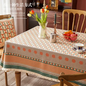 Роскошная и высококачественная водонепроницаемая прямоугольная ткань для обеденного стола, художественная скатерть для чайного стола