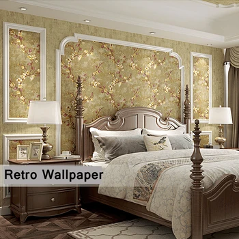 Рулон обоев с цветочным тиснением в стиле ретро 3D для стен, гостиная, ТВ-фон, Украшение стен, нетканые обои, домашний декор