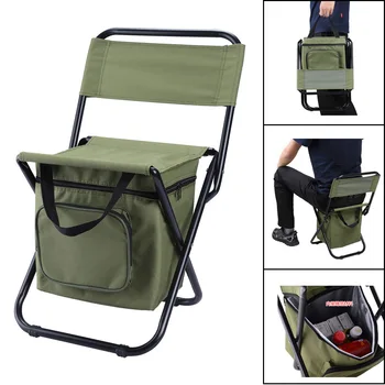Рыболовный стул с сумкой-холодильником объемом 10 л Портативный Дизайн, Компактный Рыболовный стул, Складные Походные Пляжные стулья, Уличная мебель