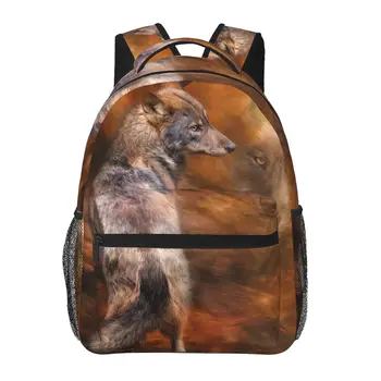 Рюкзак Spirit Of The Wolf для девочек и мальчиков, дорожный рюкзак, школьные рюкзаки для подростков, сумка