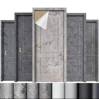 Самоклеящиеся Новые цементно-серые водонепроницаемые обои, однотонные наклейки на стены спальни в общежитии, Ремонт мебели