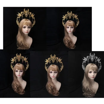 Сделай сам цветочный обруч для волос Винтажные аксессуары для волос для свадьбы в стиле барокко Повязка на голову Свадебный реквизит для фотосессии 69HB