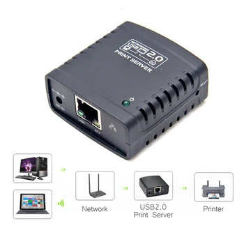 Сервер печати USB 2.0 LRP Общий доступ к локальной сети Ethernet Адаптер питания принтера USB-КОНЦЕНТРАТОР Сетевой сервер печати со скоростью 100 Мбит/с