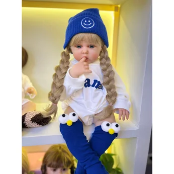 Силиконовая Кукла-Реборн 60 см, Игрушка для Девочки, Реалистичная Виниловая Детская с Тканевым Корпусом, Подарок На День Рождения, Комплект Одежды Для Куклы-Реборн