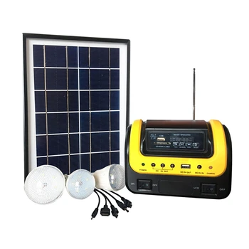 Система солнечных батарей Аккумуляторный генератор Солнечные панели Станция Bluetooth Радио Лампа Освещение Комплект Солнечной энергетической системы