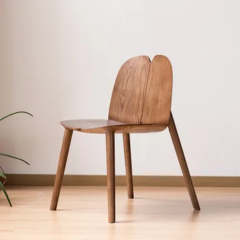 Скандинавский бытовой стул из массива дерева, дизайнерский обеденный стул для ресторана, современный минималистичный стул со спинкой