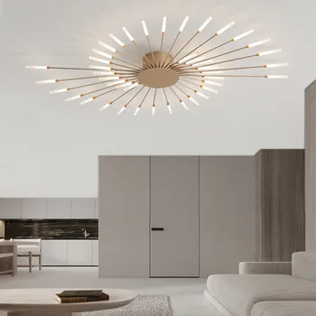 Современный минималистичный потолочный светильник для гостиной, освещение в скандинавском стиле, светодиодный фейерверк, атмосферный светильник для главной спальни, столовой