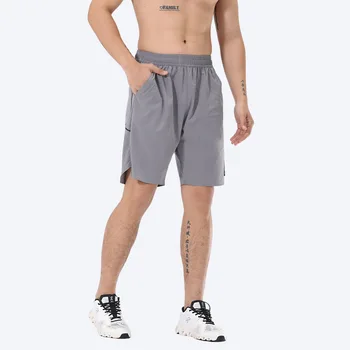 Спортивные шорты Lulu, Мужские эластичные шорты для йоги, Летние быстросохнущие дышащие шорты для бега, тренировок, фитнеса