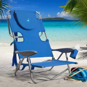 Стальной пляжный стул с рюкзаком из страуса - Синий Складной Стул, Кресло с откидной спинкой, Уличная мебель, Складной Стул, Пляжные стулья