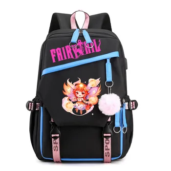 Сумка для отдыха Fairy Tail, Детский рюкзак, дорожная сумка для мальчиков и девочек, сумка с рисунком аниме, школьная сумка для подростков, сумка USB