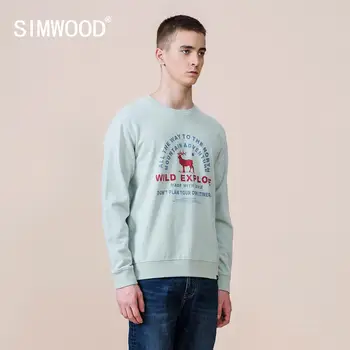 Толстовки с буквенным принтом SIMWOOD, мужская мода, большие размеры, Толстые теплые кофты, высококачественный базовый пуловер для бега трусцой, Брендовая одежда