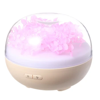 Увлажнитель воздуха с сохраненным цветочным эфирным маслом, ультразвуковой ароматерапевтический диффузор с разноцветными светодиодными лампами для подарка