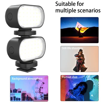 Ультра Мини Перезаряжаемый светодиодный светильник для видеосъемки, Регулируемый светильник для видеоблога для Селфи в прямом эфире YouTube, светильник для зарядки Type-C, светильник для фотосъемки