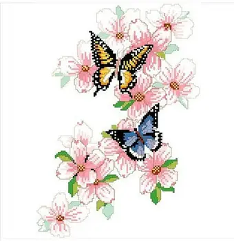 Упаковка для вышивания Первоклассные наборы для вышивания крестиком Beautiful Love of Butterfly Flower Прямая продажа с фабрики