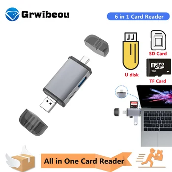 Устройство чтения карт Grwibeou Micro USB 2.0 Type C для SD Micro SD TF Адаптер Аксессуары OTG Cardreader Устройство Чтения карт Smart Memory SD