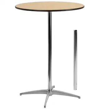 Флэш-мебель Lars 30-дюймовый Круглый Деревянный Коктейльный столик с 30-дюймовыми и 42-дюймовыми колоннами
