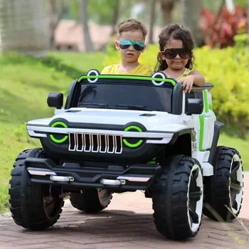 Хит продаж, детский электромобиль, четырехколесные внедорожники с дистанционным управлением, детский игрушечный автомобиль, в котором можно сидеть во взрослом двухместном детском автомобиле