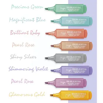 Цветной маркер со вспышкой, 8 цветов, наклонный маркер на водной основе без запаха, маркерная ручка, маркеры для классификации U5x4