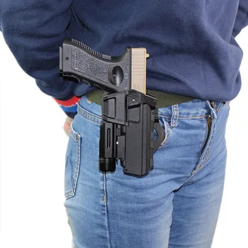 Чехол для дробовика Тактические Пистолетные кобуры для Glock 17 18 с фонариком или лазером для правой поясной кобуры для пистолета