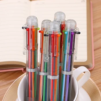 Шариковые ручки креативные канцелярские прозрачные 6 цветных шариковых ручек масляная ручка канцелярские принадлежности