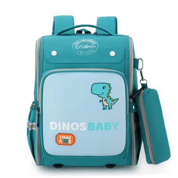 Школьные рюкзаки для мальчиков с мультяшным динозавром, Водонепроницаемая 3D складная сумка для книг, Детская сумка для начальной школы, сумки для девочек