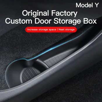Ящик для хранения Боковой двери автомобиля для Tesla Модель Y 2022, Подлокотник для межкомнатной двери, лоток для органайзера из TPE, Модель Y 2023, Украшение автомобильных аксессуаров